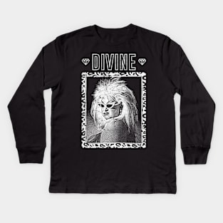 Divine \/\/\ 80s Retro Fan Artwork Kids Long Sleeve T-Shirt